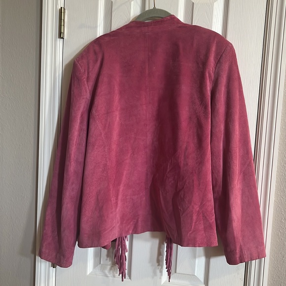 Pink Suede Fringe Jacket - Picture 4 of 6